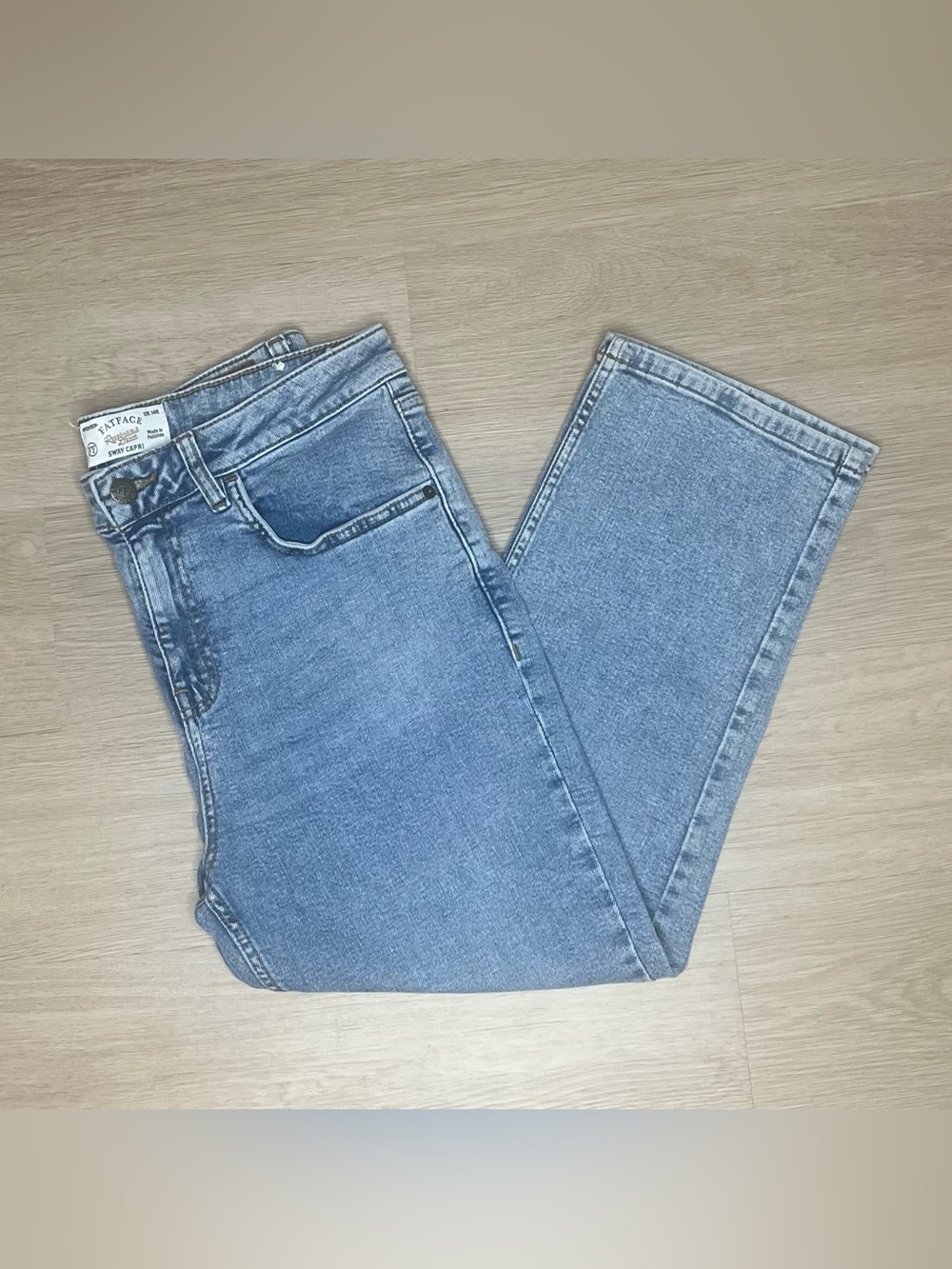 Fat Face Boyfriend Jeans Light Wash Straight Leg Denim